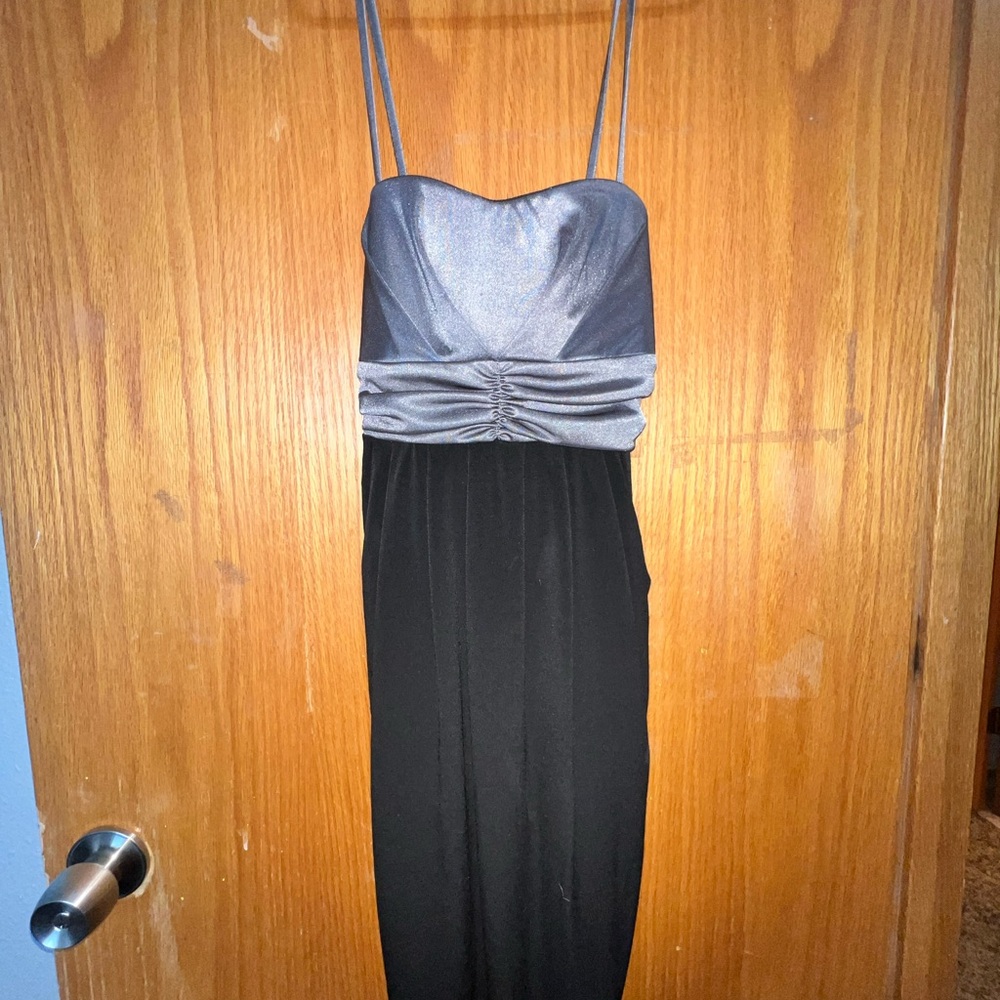 Sweet Storm Strapless Black and Silver Dress